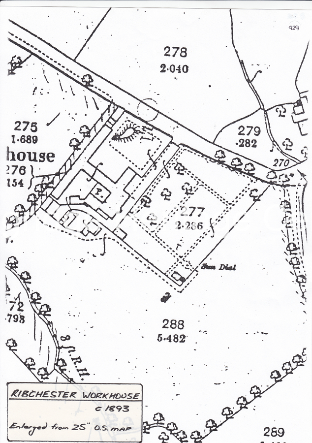929 - Ribchester Hospital - Map of Site - 1893